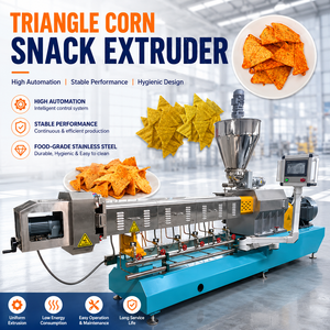 Línea de Producción Automática de Tortillas de Maíz, Máquina para Hacer <span class=keywords><strong>Doritos</strong></span> y Chips Triangulares, Extrusora de Doble Tornillo - Product Image 1