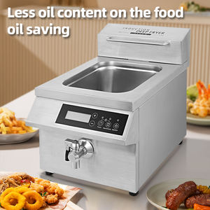 Friggitrice elettrica commerciale 8L/12L con controllo a manopola in acciaio inox che solleva friggitrice profonda con filtro per ristorante - Product Image 5