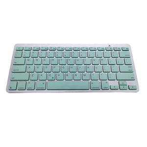 Clavier sans fil Bluetooth AZERTY espagnol personnalisé blanc avec disposition espagnole et arabe - Product Image 1