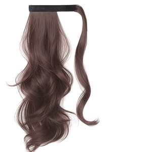 Perruque queue de cheval pour femme, volume élevé, naturelle et moelleuse, queue de cheval basse avec extension de cheveux tressée auto-enroulante à velcro - Product Image 2