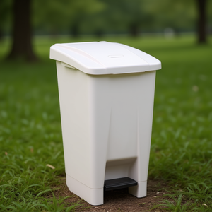 Contenitore con Pedale e Coperchio Bianco 60 L per Rifiuti Organici - Product Image 3