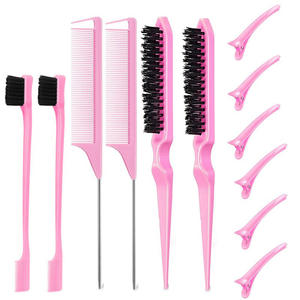 Kadın saç tarak seti timsah saç klipleri sıçan kuyruk tarak kenar fırçalar Detangling Hairbrush Teasing haircurly kıvırcık <span class=keywords><strong>Hiar</strong></span> araçları için - Product Image 5