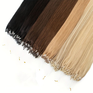 Extensions capillaires à micro-anneaux, extensions de cheveux humains Microlink à micro-perles, extensions de cheveux Remy à micro-boucles pré-collées, postiches Remy à pointe froide I-Tip - Product Image 1