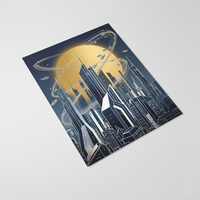 Impressions d'art personnalisées en feuille d'or/d'argent, papier holographique numérique, affiche futuriste cyberpunk moderne, estampage à chaud, décoration intérieure