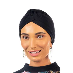 Ladies Turban Black 80% Polyamide and 20% Lycraa QUICK DRY stnd Solid Headwear COEGA Sunwear for Women