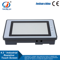 Huaqingjun Pantalla Táctil LCD TFT de 4.3 Pulgadas, Ethernet LAN RS485 232, Comunicación DC10-30V Modbus RTU TCP HMI para PLC