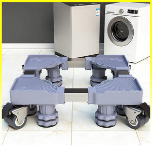 Supporto per Lavatrice, Base in Plastica Singola, Piedini Rialzati Antiscivolo Regolabili con Ruote Universali e Freno - Product Image 5