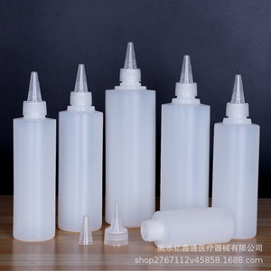 ขวดพลาสติกพีอีแบบกึ่งโปร่งแสง 100 ขวด ขนาด 500 มล. พร้อมฝาปลายแหลมสำหรับบรรจุสี หมึก และของเหลว - Product Image 3