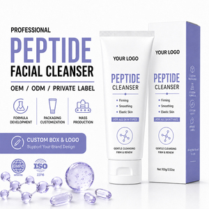 Fabricant OEM ODM, étiquette privée personnalisée, soin du visage hydratant nettoyant en profondeur, naturel, végétalien, sans cruauté, à base de peptides - Product Image 1