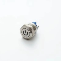 ELEWIND Interrupteur à bouton-poussoir anti-vandalisme à corps court 12 mm avec symbole d'alimentation 1NO IP65 CE 2A 36V (PM121F-10DT/J/S)