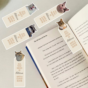 KM Brand Funny Meme Motivational Words Eco-Friendly UV Printed Paper Bookmarks with Cute Cat & Dog Designs for Promotions