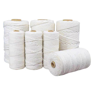 卸売り100% 天然コットン手作り編みロープホワイトツイストマクラメコード装飾DIY包装ロープ - Product Image 2