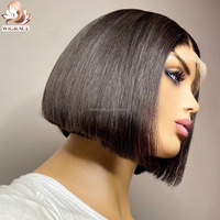 Échantillon Gratuit, Vente en Gros à Bas Prix, Perruques Courtes Bob Droites Sans Colle avec Dentelle Transparente HD, Cheveux Humains, Fournisseurs pour Femmes Noires