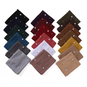 <span class=keywords><strong>Elegante</strong></span> e lussuoso accessorio senza tempo per il Comfort in Chiffon scialle in tessuto con perla sciarpa Hijab musulmana - Product Image 3