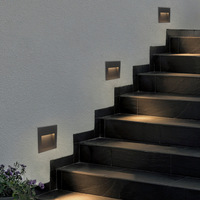 Lumière d'escalier LED à lamelles anti-éblouissement, étanche IP65, encastrée, pour extérieur, en aluminium, 3W, 3000K, blanc chaud