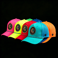 Casquette de baseball perforée à 5 panneaux avec logo personnalisé découpé au laser, casquette de sport imperméable avec corde, casquette de golf