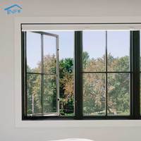 NF Fabricación Ventanas abatibles de aluminio de doble panel Resistencia al impacto a prueba de huracanes Estilo moderno de Miami