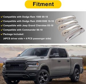 Cubierta cromada para manija de puerta, accesorios exteriores para RAM 1500, 2500, 3500, 2009-2018, Grand 05-10, Commander 06-10 - Product Image 3