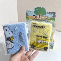 Cuaderno con Cubierta de Peluche de Snoopy, 72 Hojas con Páginas Rayadas, Diario para Aliviar el Estrés, Bloc de Notas, Papelería Estudiantil con Dibujos Animados, Libro de Notas
