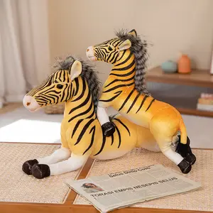 Simulation Wild Animal Stuffed Plush Zebra Toys Sofa Decorations Zoo Souvenir Kids Gifts