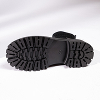 Bottes Chelsea à plateforme épaisse pour femmes, bottes à chaussettes en tricot, bottes en cuir à enfiler, chaussures d'hiver