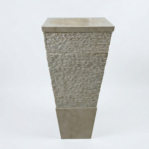Lavabo Ovalado de Mármol Ónix con Pedestal Semirrígido, Diseño Moderno, Ecológico, de Calidad Premium, con un Solo Orificio, Tamaño Personalizado - Product Image 1