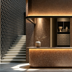 Revêtement mural en pierre translucide grand format 2820x1220mm pour réception d'entreprise, mur d'accentuation moderne rétroéclairé - Product Image 1