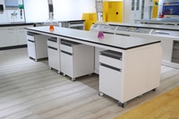 Meubles de laboratoire, banc de laboratoire sur pied pour laboratoire sec avec armoire murale et étagères à réactifs