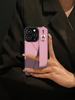 Casing Ponsel Fashion dengan Tempat Kartu Kredit, Tali Pergelangan Tangan, Kantong Kartu, Bahan Kulit PU untuk iPhone 17 16 15 14 Pro Max