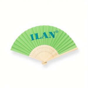 Ventaglio di Carta Iln 21 Cm Verde, Accessorio per Feste - Product Image 1