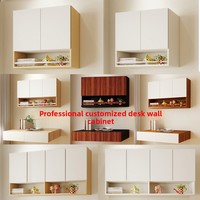 Bureau d'ordinateur mural pliable avec tiroir, robuste, gain de place, étagère en bois massif, surface en PVC - Direct CN