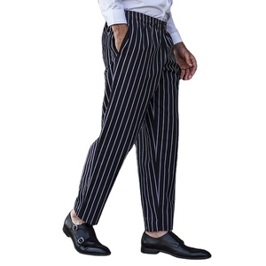 CHECKEDOUT all'ingrosso poli cotone nero bianco striscia lunga pantaloni <span class=keywords><strong>Chef</strong></span> in cotone poli cucina uniforme ristorante - Product Image 2