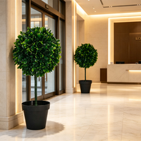 Arbre topiaire artificiel à boule unique en pot, plante de verdure en faux buis pour l'aménagement paysager extérieur et intérieur, jardin, villa, hall d'hôtel