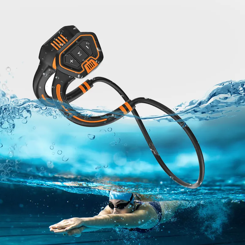 Bone Conduction Swimming Headphone Wireless Bluetooth-compatible Earphone IPX8 Waterproof MP3 Music Player Diving Sports Headset
