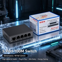 Switch Ethernet Industri 5 Port DIN Rail, Switch Jaringan Tanpa Manajemen 100M Gigabit, Temperatur Lebar, Casing Logam, Keamanan CCTV