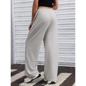 Pantalon de survêtement large pour fille, taille haute élastique, coupe ample avec poches, 100 % coton éponge respirant - Product Image 4