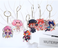 Pendentif en plastique avec breloque découpée au laser porte-clés en acrylique avec impression UV porte-clés en acrylique personnalisé animation mignonne porte-clés en forme de dessin animé breloque en acrylique