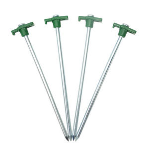 Piquets de tente d'extérieur en acier, ensemble de 15 piquets de sol avec maillet pour le camping et la plage, lot de 6 - Product Image 4