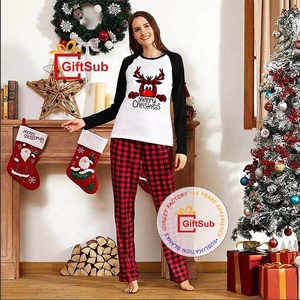2022 <strong>Christmas</strong> <strong>Family</strong> Matching Outfits Sublimation Blanks Red Buffalo Plaid Xmas Pajamas Raglan Long Sleeve <strong>T</strong> <strong>Shirts</strong> - Product Image 4