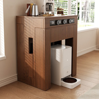 Ensemble de table à manger rectangulaire en bois, moderne, simple et peu encombrant Chaise intégrée rétractable Armoire latérale Salle à manger Ménage