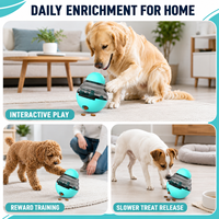 Distributeur interactif de friandises pour chien, jouet balle à bascule, jouet de puzzle d'entraînement IQ pour chiens de petite et moyenne taille
