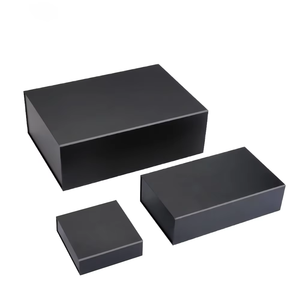 Estructura abatible personalizada Kraft negro mate cartón pelucas pelo <span class=keywords><strong>piedra</strong></span> tijera ropa zapatos caja <span class=keywords><strong>de</strong></span> papel con cierre magnético - Product Image 5