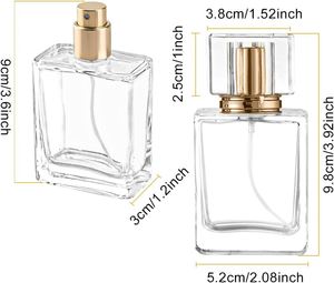 Customizable <b>30ml</b> Clear Square <b>Perfume</b> Glass <b>Bottle</b> Thick Bottom Pump Sprayer Screen Printing Seal Empty Refillable Design - Product Image 2