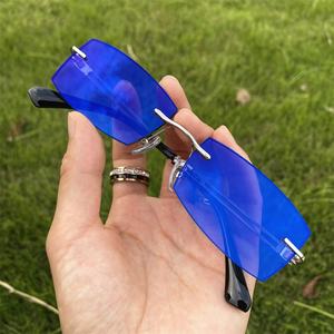 <span class=keywords><strong>Lunette</strong></span> photochromique anti lumière bleue métal argent or rectangle sans monture lunettes antireflet bleus unisexe <span class=keywords><strong>photogray</strong></span> lunettes femmes - Product Image 1