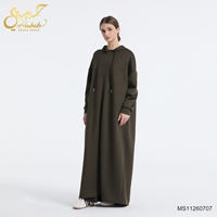 Abaya ample à manches longues et à capuche pour l'hiver 2026, robe modeste pour femmes musulmanes, sweat-shirt Abaya zippé avec poches
