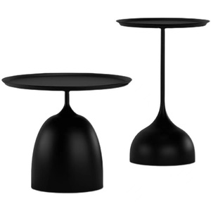 SWT 모던 노르딕 미니멀 원형 블랙 철제 트레이 사이드 테이블 - Product Image 4