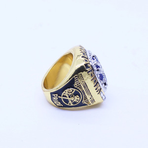 Bague pour homme en alliage de zinc plaqué or rose, avec strass en cristal, thème Championnat des New York Yankees 2000, souvenir traditionnel pour fans, motif cœur et griffe - Product Image 3
