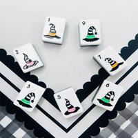 Mahjong américain Lamajo moderne de luxe sur le thème de l'océan, 160 tuiles en acrylique, écologique, pliable, résistant à l'eau, jeu de table portable