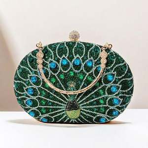 Bolsos de Mano de Cristal para Fiesta de Bodas, Bolso de Mano de Metal con Pedrería, Bolso de Mano Elegante para Mujer, Bolso de Aleación con Forma de Canasta, Bolso de Perlas - Product Image 4