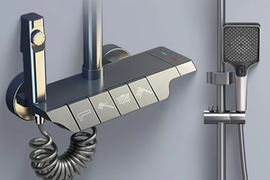 Combinaison de touches de piano à affichage numérique Lumière d'ambiance à LED Système de <span class=keywords><strong>douche</strong></span> à effet pluie Robinet de pommeau de <span class=keywords><strong>douche</strong></span> <span class=keywords><strong>pour</strong></span> <span class=keywords><strong>douche</strong></span> - Product Image 4